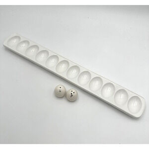Mud Pie Deviled Egg Long Tray With Salt And Pepper Shakers